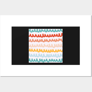 colorful groovy boho aesthetic striped pattern Posters and Art